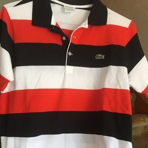 Men’s Lacoste multi color striped polo
